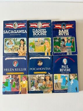 Childhood of Famous Americans Lot of 6 Revere Edison Ruth Keller Pocahontas